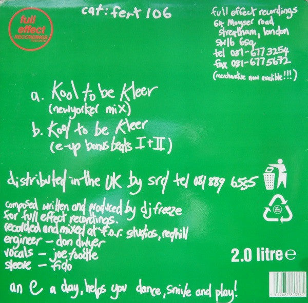 DJ Freeze : Kool To Be Kleer (12")