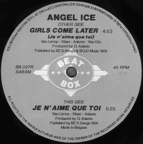 Angel Ice : Girls Come Later (12")