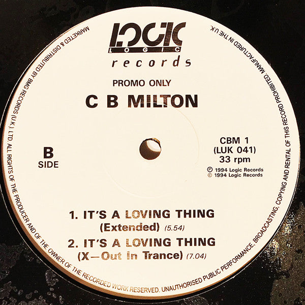 C B Milton* : It's A Loving Thing (12", Promo)