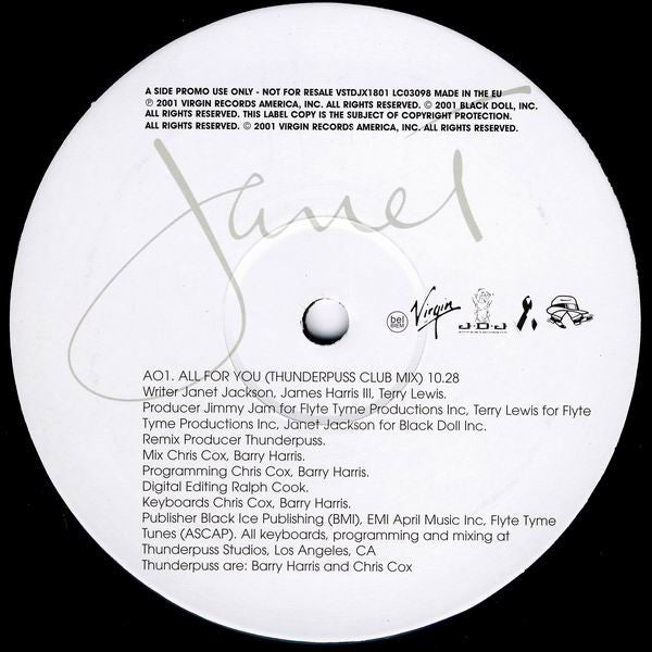 Janet Jackson : All For You (2x12", Promo)