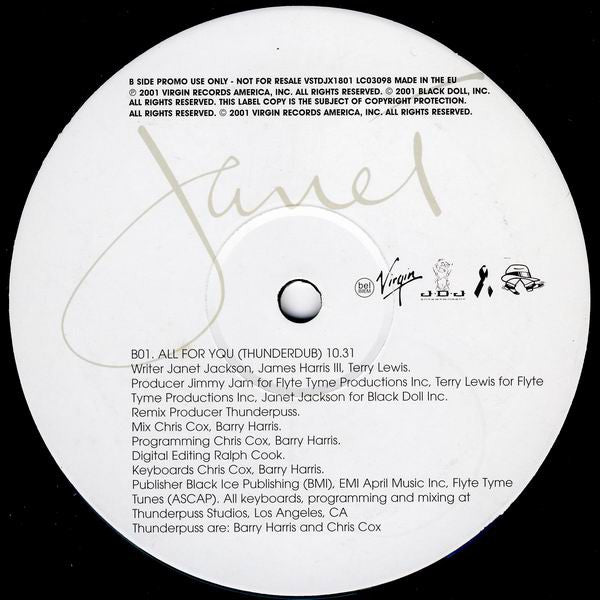 Janet Jackson : All For You (2x12", Promo)