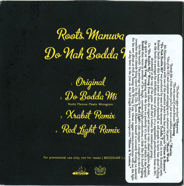 Roots Manuva : Do Nah Bodda Mi (CD, Single, Promo)
