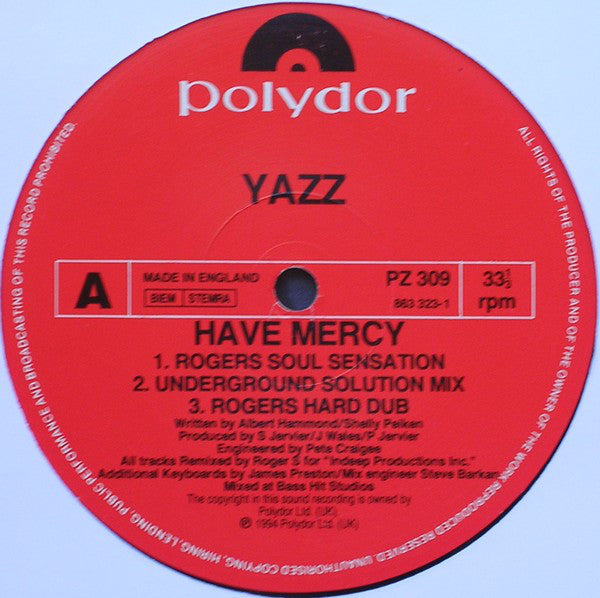 Yazz : Have Mercy (12", Single)