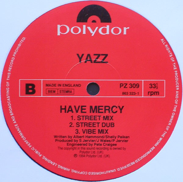 Yazz : Have Mercy (12", Single)