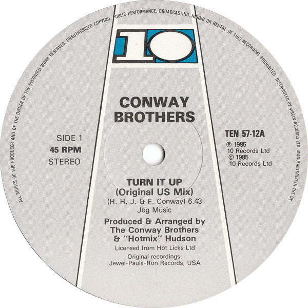 Conway Brothers* : Turn It Up (12", Single, Com)