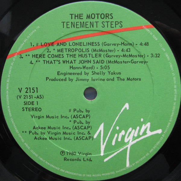 The Motors : Tenement Steps (LP, Album, Die)