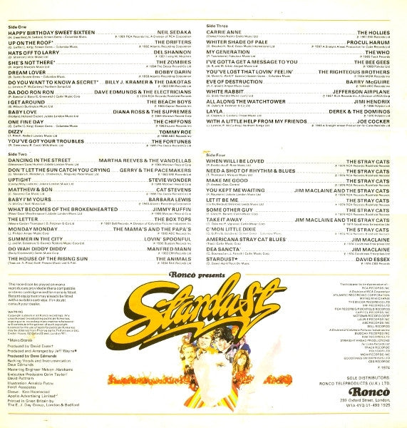 Various : Stardust - 44 Original Hits From The Sound Track Of The Film (2xLP, Comp, Mono, Gat)