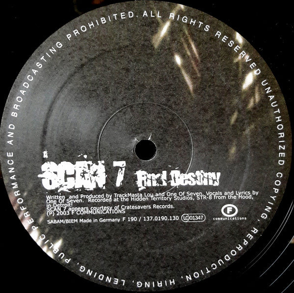 Scan 7 Vs. Scan X : Final Destiny / Transit (12")