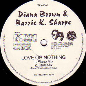 Diana Brown & Barrie K. Sharpe* : Love Or Nothing (12")