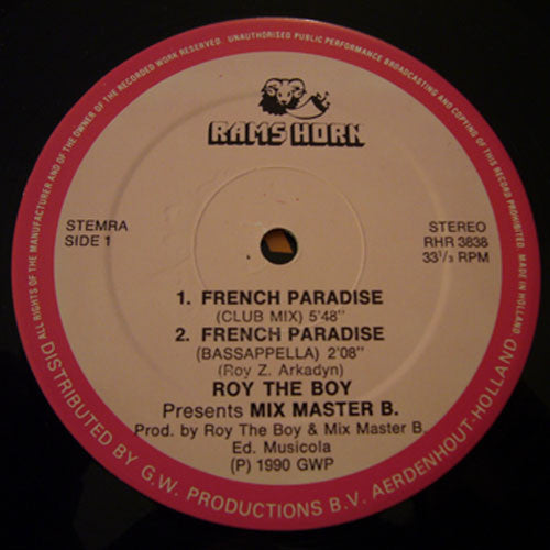 Roy The Boy Presents Mixmaster B : French Paradise (12")