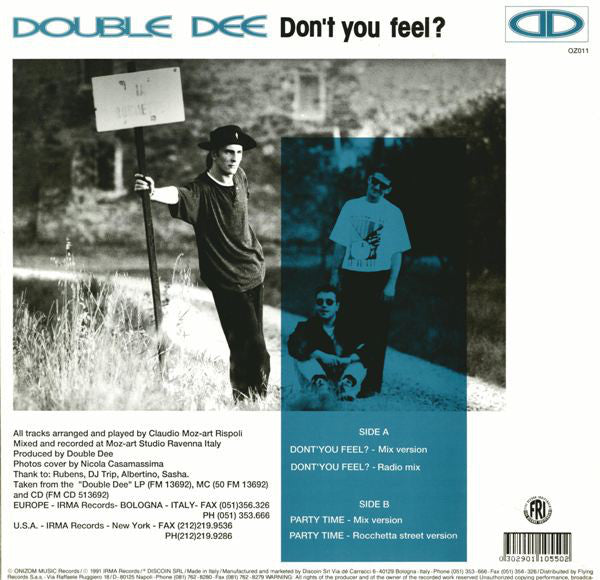 Double Dee : Don't You Feel? (12")