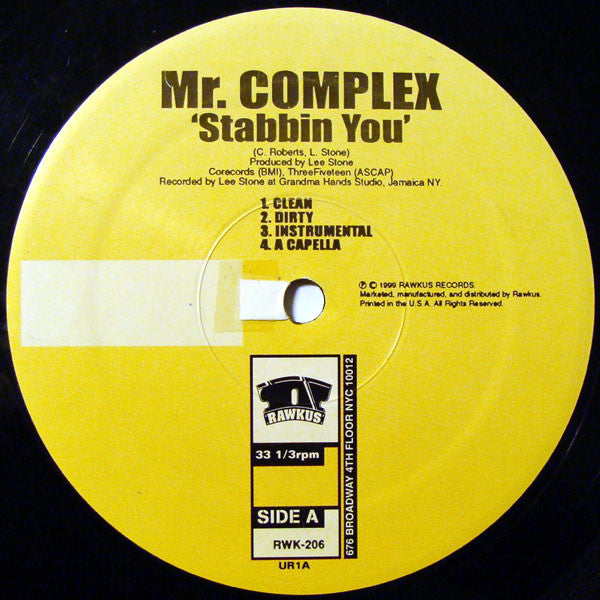 Mr. Complex : Stabbin' You / Gitcha Gitcha Gitcha (12")