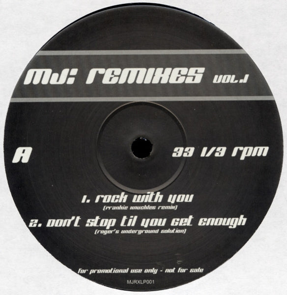 MJ* : Remixes Vol. 1 (2xLP, Promo, Unofficial)