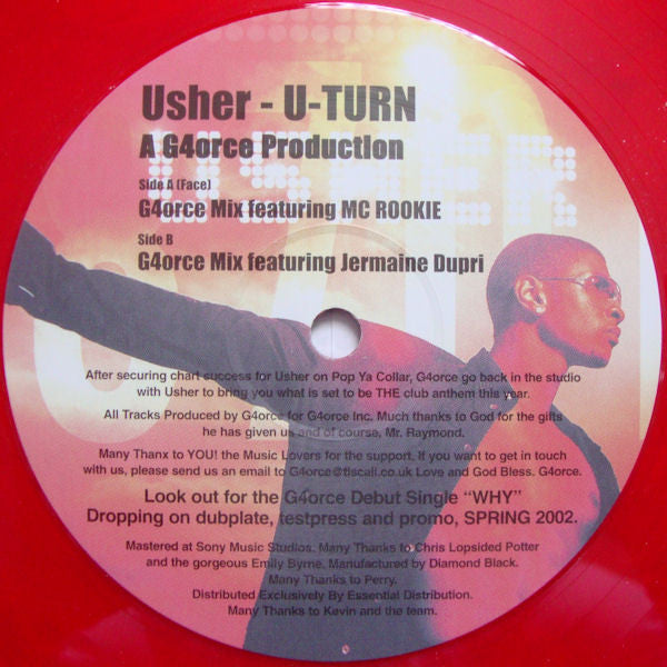 Usher : U-Turn (A G4orce Production) (12", Ltd, Num, Promo, Red)