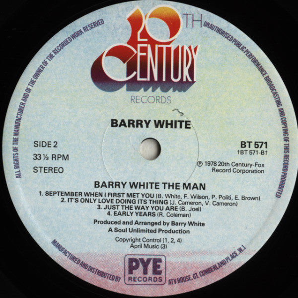 Barry White : Barry White The Man (LP, Album)