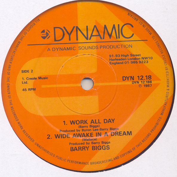 Barry Biggs : Side Show (87 Mix) (12")