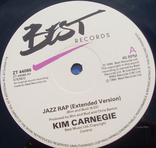 Kim Carnegie : Jazz Rap (12")