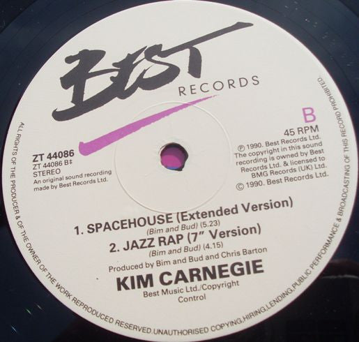 Kim Carnegie : Jazz Rap (12")