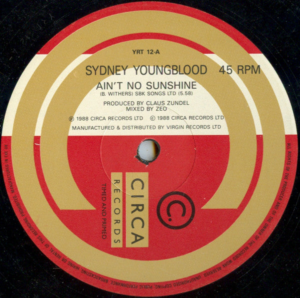 Sydney Youngblood : Ain't No Sunshine (12")