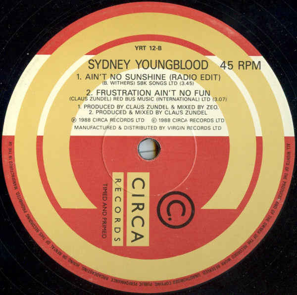 Sydney Youngblood : Ain't No Sunshine (12")