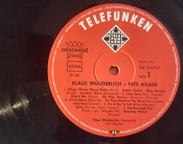 Klaus Wunderlich : Hits Again (LP, Album)