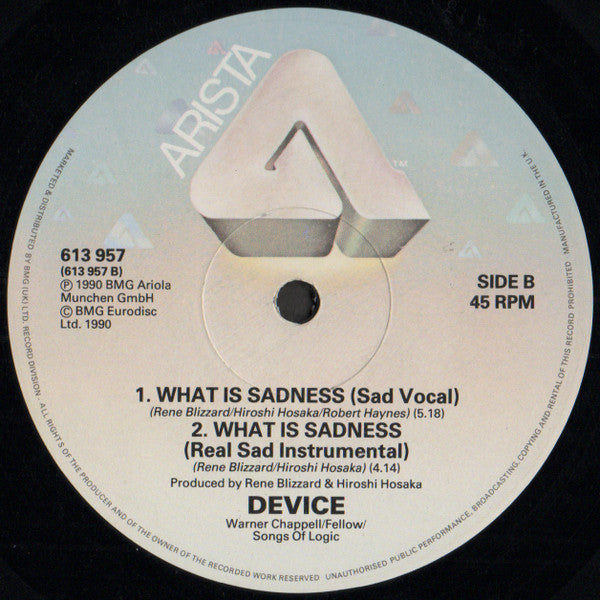 Device (3) : What Is Sadness (12")