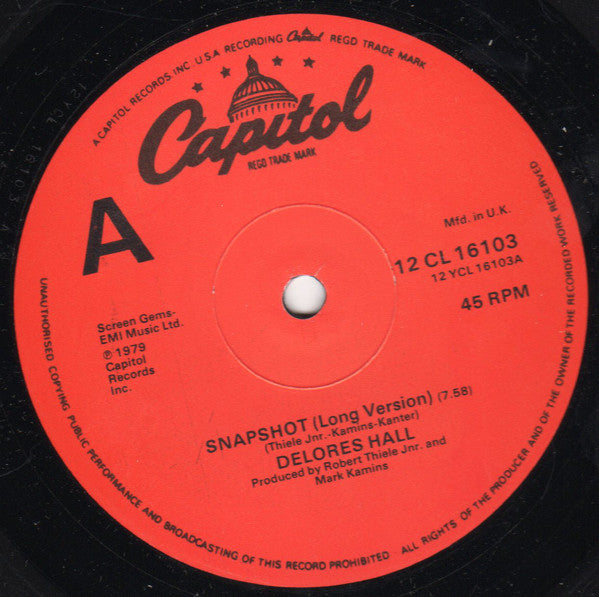 Delores Hall : Snapshot / I Can't Live Without Your Love (12", Single)