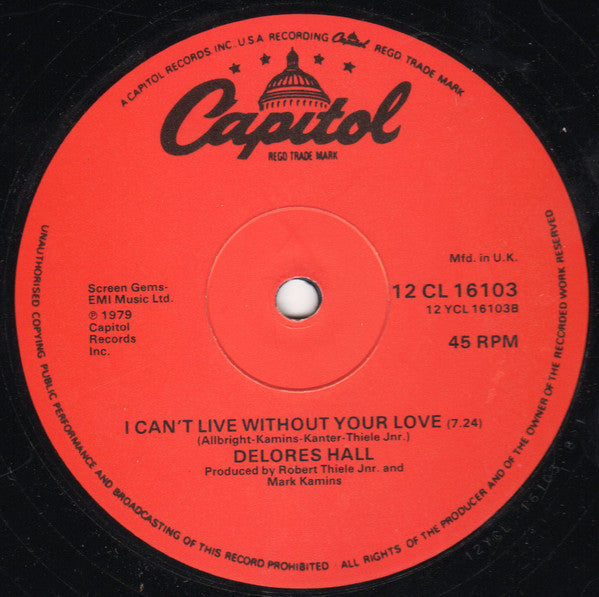 Delores Hall : Snapshot / I Can't Live Without Your Love (12", Single)