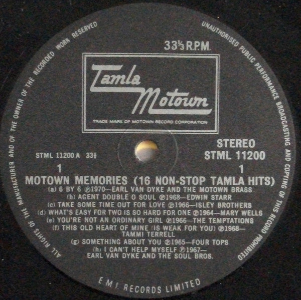 Various : Motown Memories (16 Non-Stop Tamla Hits) (LP, Comp, Mixed, RE)
