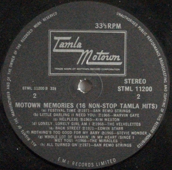 Various : Motown Memories (16 Non-Stop Tamla Hits) (LP, Comp, Mixed, RE)