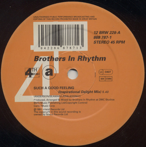 Brothers In Rhythm : Such A Good Feeling (12", RE)