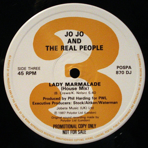 Jo Jo And The Real People : Lady Marmalade (2x12", Promo)