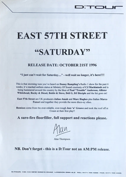 East 57th St. : Saturday (12", Promo)