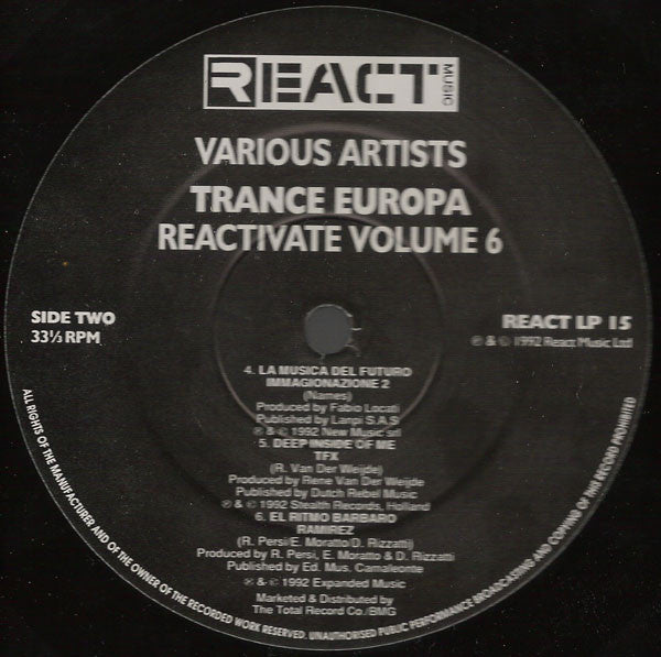 Various : Reactivate 6 - Trance Europa (2xLP, Comp)
