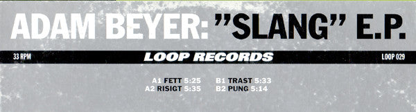 Adam Beyer : Slang EP (12", EP)
