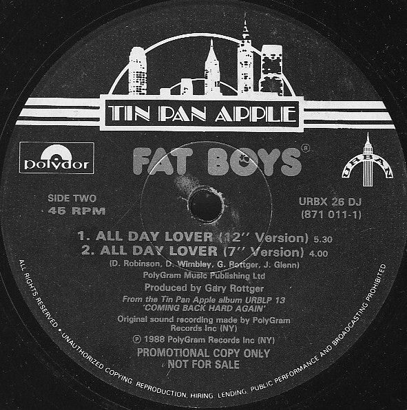 Fat Boys : Louie Louie / All Day Lover (12", Promo)