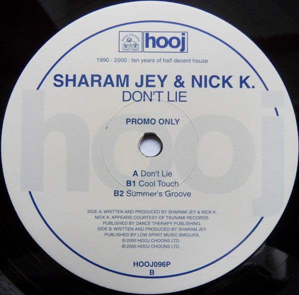 Sharam Jey & Nick K.* : Don't Lie (12", Promo)