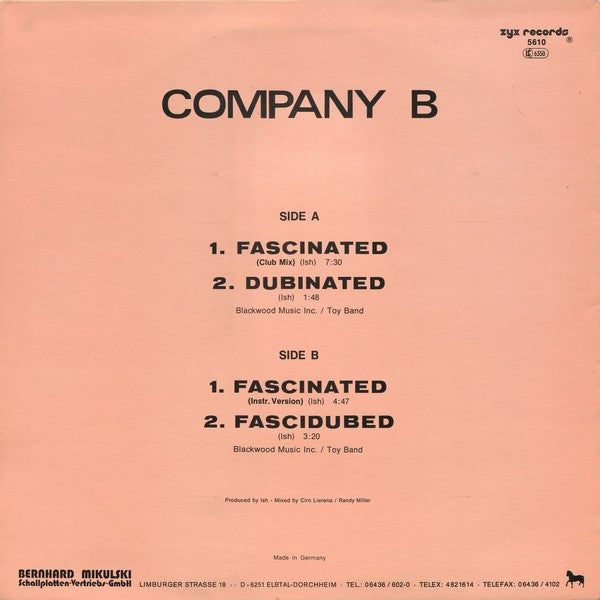 Company B : Fascinated (12", Maxi)