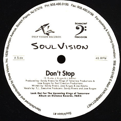 Soul Vision : Don't Stop (12")