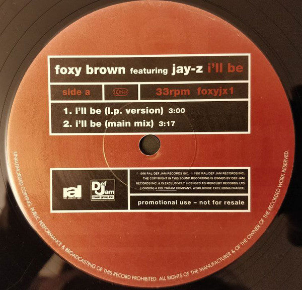 Foxy Brown Featuring Jay-Z : I'll Be (12", Promo)