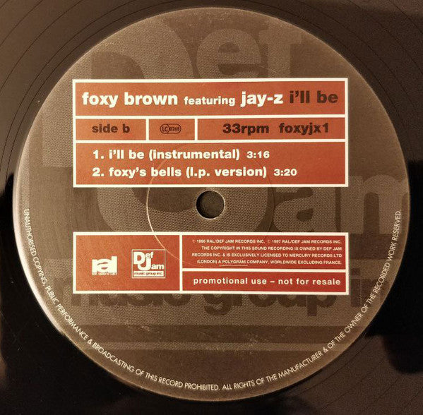 Foxy Brown Featuring Jay-Z : I'll Be (12", Promo)