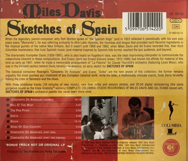 Miles Davis : Sketches Of Spain (CD, Album, RE, RM)