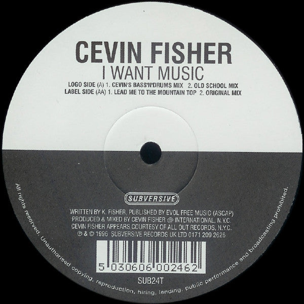 Cevin Fisher : I Want Music (12")