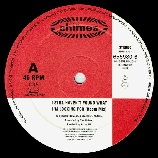 The Chimes : I Still Haven't Found What I'm Looking For (12", Maxi)