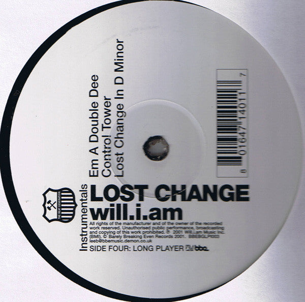 Will I Am : Lost Change Instrumentals (2xLP)