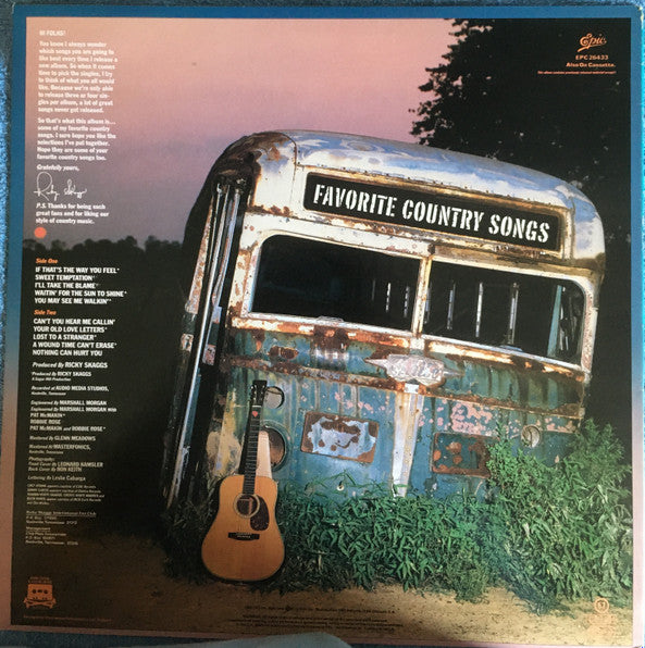 Ricky Skaggs : Favorite Country Songs (LP, Album)