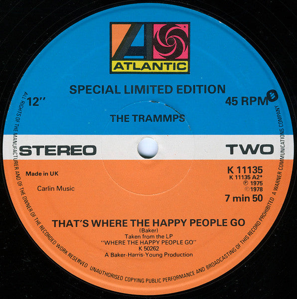 The Trammps : Disco Inferno / That's Where The Happy People Go (12", Ltd)