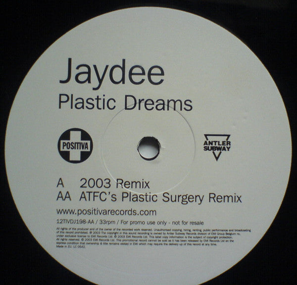 Jaydee : Plastic Dreams (12", Promo)