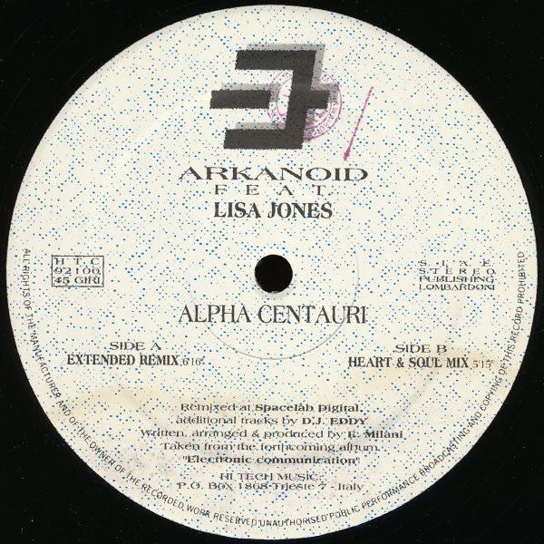 Arkanoid Feat. Lisa Jones : Alpha Centauri (12")