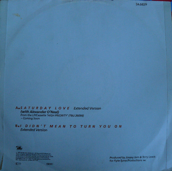 Cherrelle With Alexander O'Neal : Saturday Love (Extended Version) (12", Single)